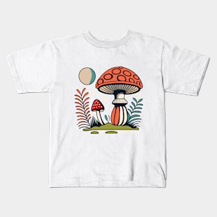 Watercolor Cottagecore Mushroom Kids T-Shirt